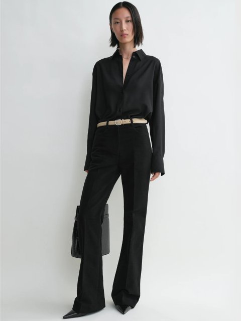 Чорні брюки Totême з органічної бавовни: фото 1 - Invogue