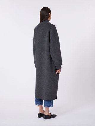 Темно-серое пальто WEEKEND MAX MARA из смеси шерсти: фото 3 - Invogue