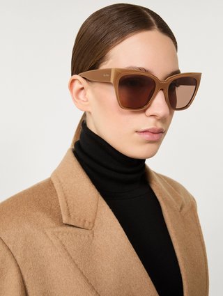 Темно-бежеві окуляри Max Mara з ацетату: фото 1 - Invogue