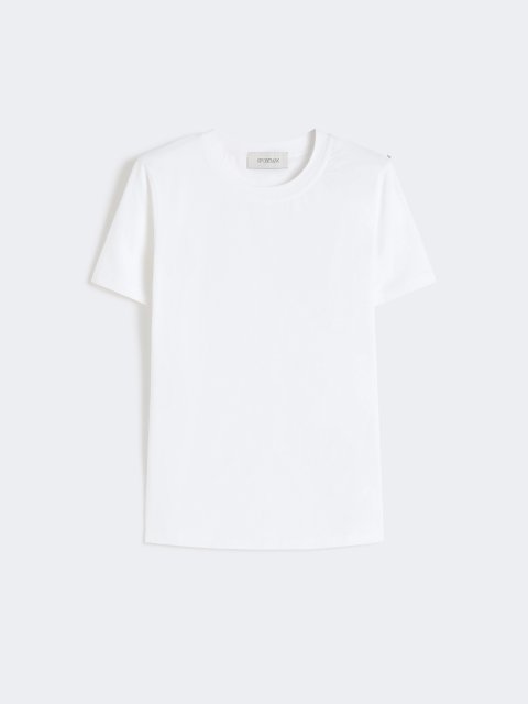 Белая футболка Sportmax из хлопка и эластана: фото - Invogue
