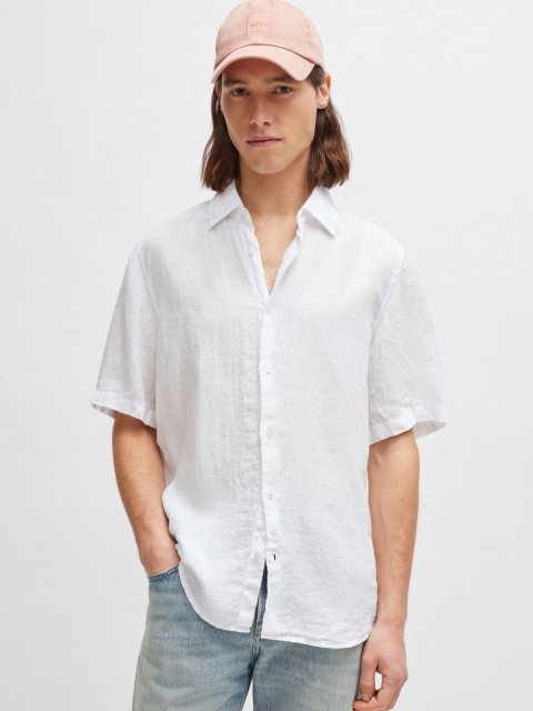 Белая рубашка BOSS: фото 1 - Invogue