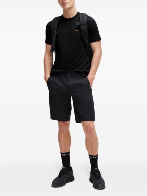 Чёрная футболка BOSS из хлопка: фото 1 - Invogue
