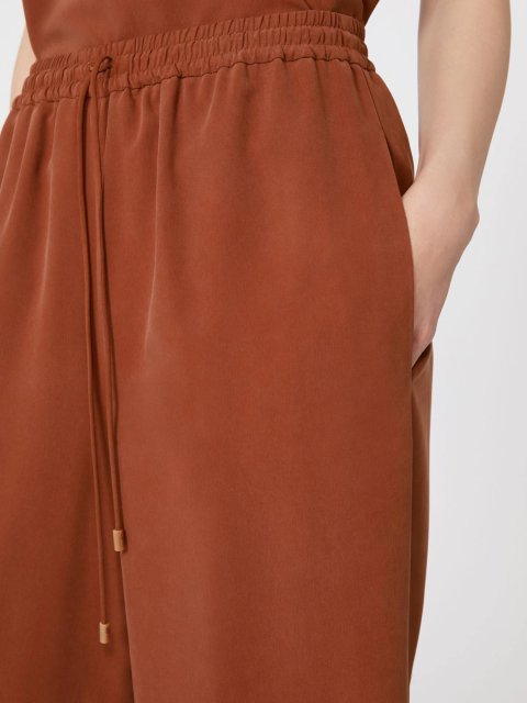 Теракотові брюки MAX MARA з чистого шовку: фото 4 - Invogue