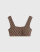 Коричневий топ By Malene Birger з принтом: фото - Invogue