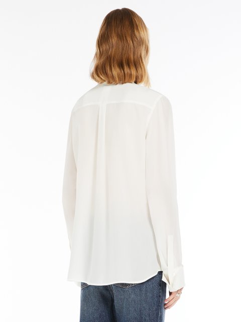 Біла сорочка Sportmax крепова: фото 3 - Invogue