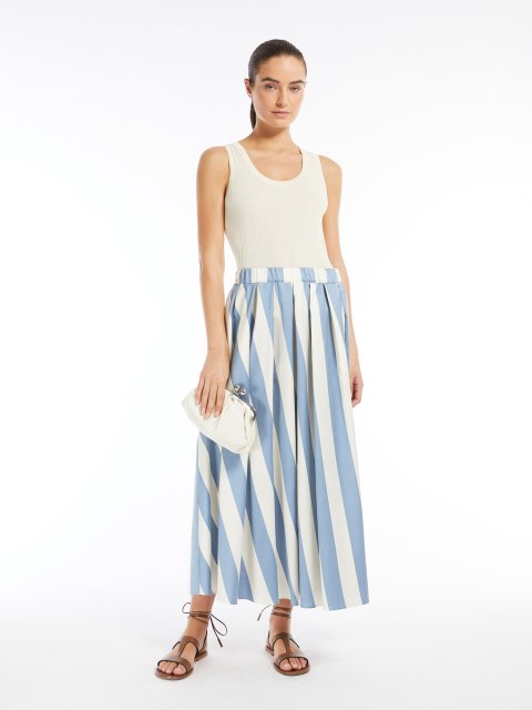 Юбка в полоску Weekend Max Mara из хлопка и шелка: фото 1 - Invogue
