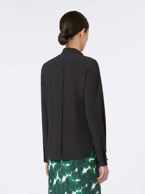 Черная рубашка MAX MARA из эластичного поплина: фото 3 - Invogue