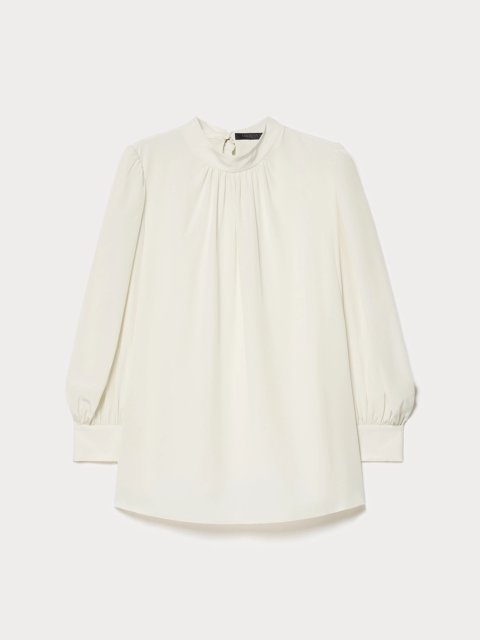 Блуза з натурального шовкового крепдешина Marina Rinaldi: фото - Invogue