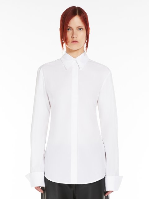 Біла сорочка Sportmax поплінова: фото 2 - Invogue