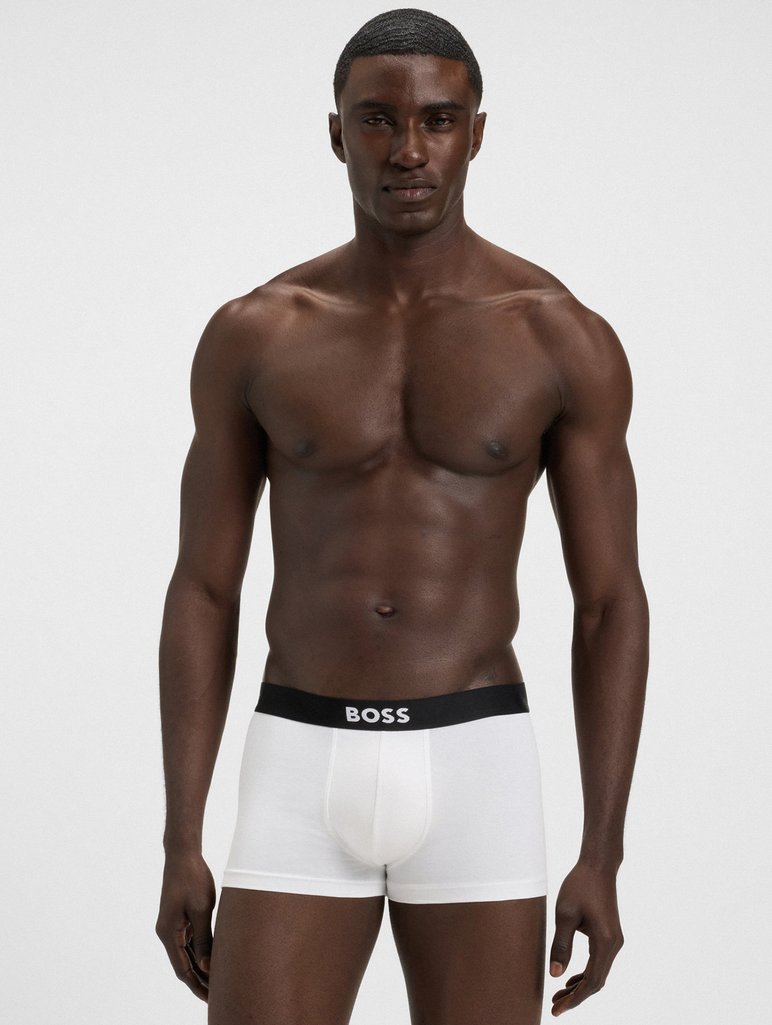 Белые боксеры 3 пары BOSS из хлопка: фото 1 - Invogue