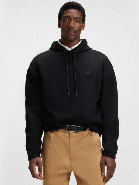 Чёрный свитшот BOSS из хлопка: фото 2 - Invogue