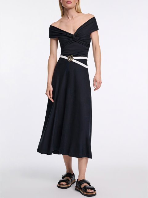 Темно-синя сукня DOROTHEE SCHUMACHER з драпіровкою: фото 1 - Invogue