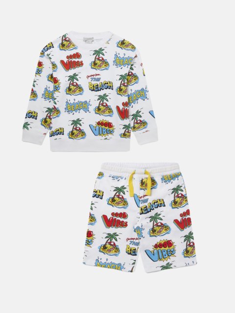 Різнокольорова кофта, шорти STELLA MCCARTNEY KIDS: фото - Invogue