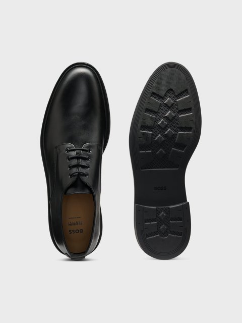 Чёрные туфли BOSS из кожи: фото 4 - Invogue