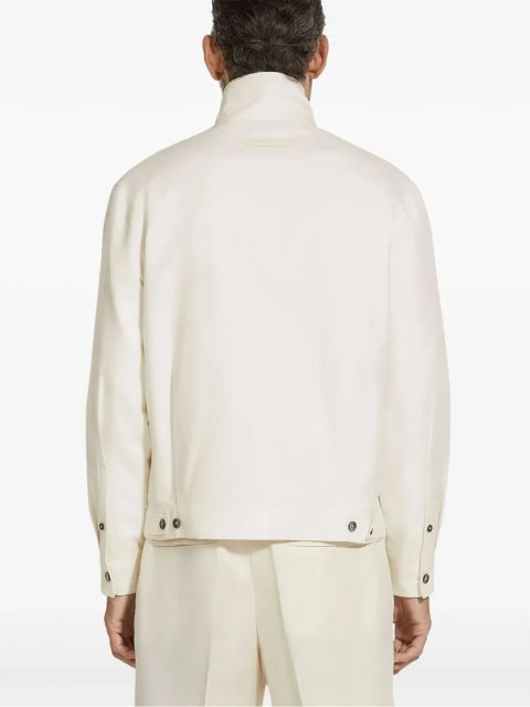 Біла сорочка ZEGNA з бавовни та льону: фото 2 - Invogue