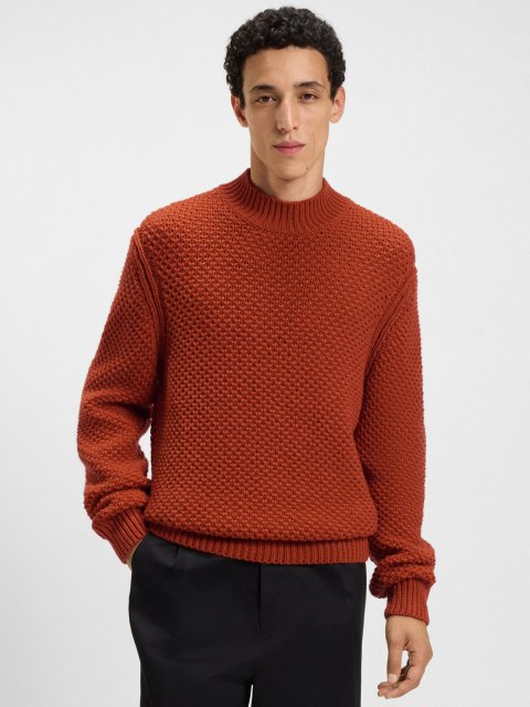 Помаранчевий светр BOSS з вовни: фото 2 - Invogue