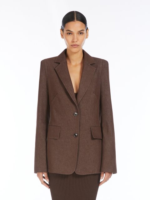 Коричневий жакет Max Mara бавовняний: фото 2 - Invogue