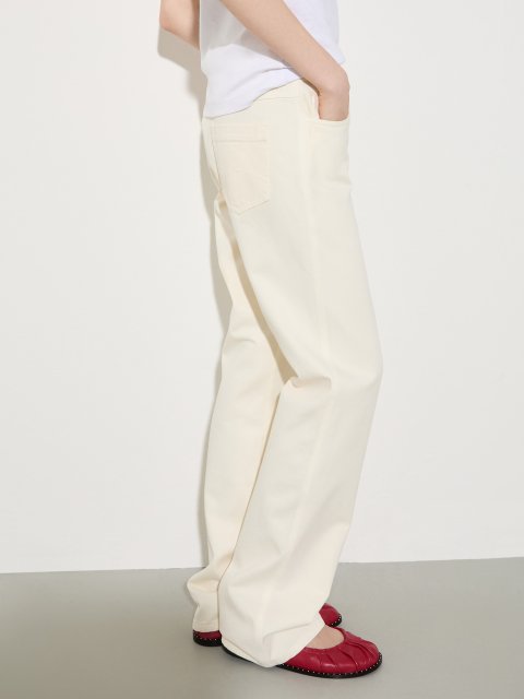 Кремовые брюки MAX&CO из хлопка: фото 3 - Invogue