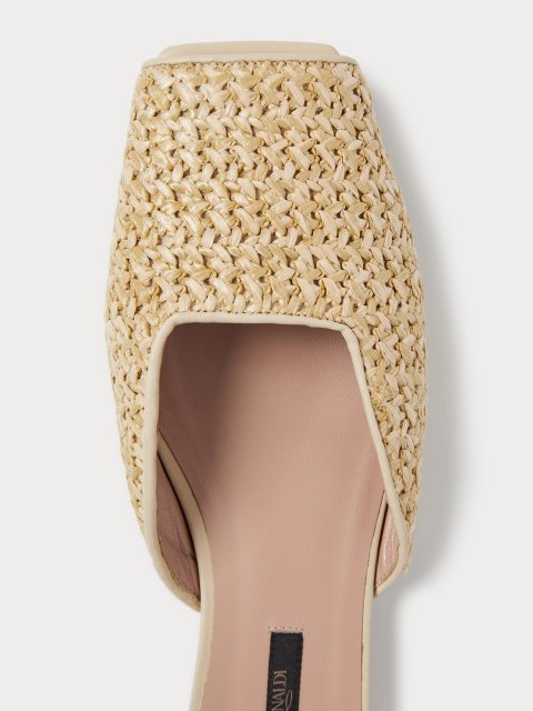 Бежевые босоножки Marina Rinaldi соломенные: фото 3 - Invogue