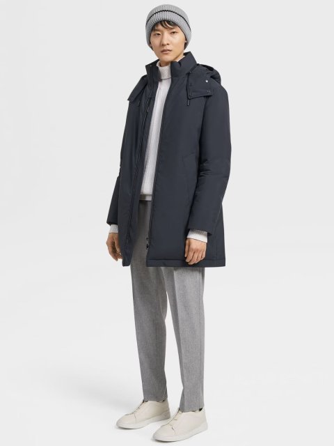 Темно-синя куртка ZEGNA зі знімним капюшоном: фото 4 - Invogue