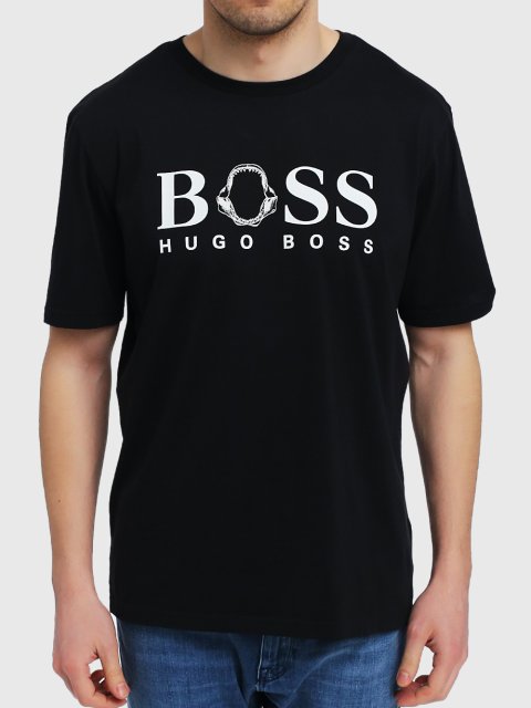 Чёрная футболка BOSS: фото 3 - Invogue