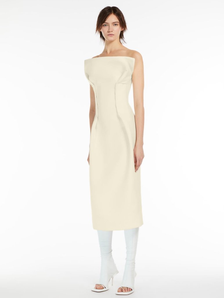 Молочна сукня міді SPORTMAX: фото 3 - Invogue