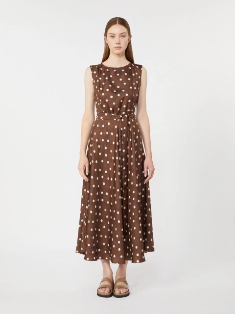 Коричнева сукня Max Mara з шовкового твілу: фото 3 - Invogue