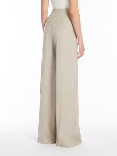 Бежеві брюки Max Mara з льону: фото 3 - Invogue