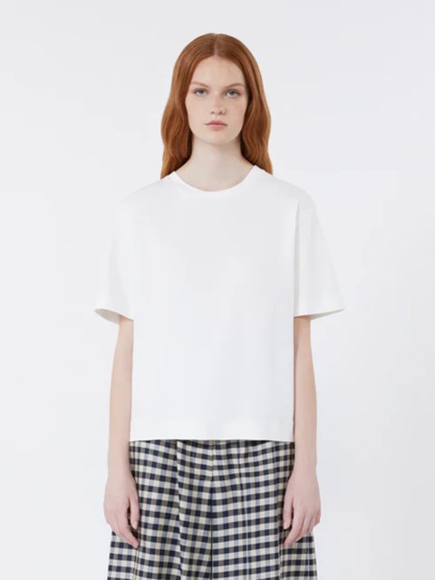 Біла футболка Weekend Max Mara з бавовни вільного крою: фото 1 - Invogue
