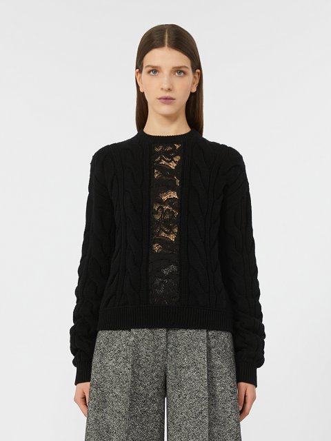 Чёрный свитер MAX MARA из шерсти и кашемира: фото 2 - Invogue