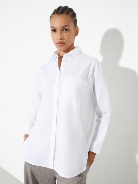 Біла сорочка MAX&CO з бавовняного попліну: фото 2 - Invogue