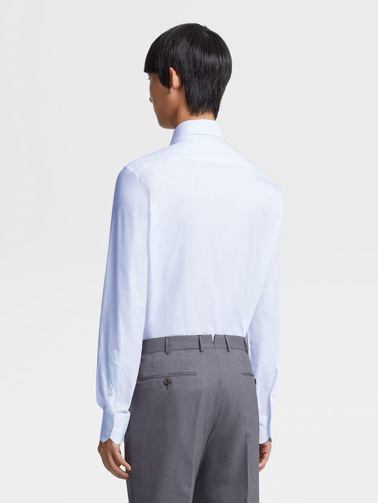 Біла сорочка ZEGNA бавовняна: фото 2 - Invogue