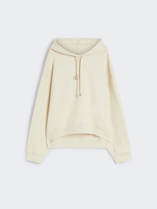 Молочное худи Sportmax из хлопкового джерси: фото - Invogue