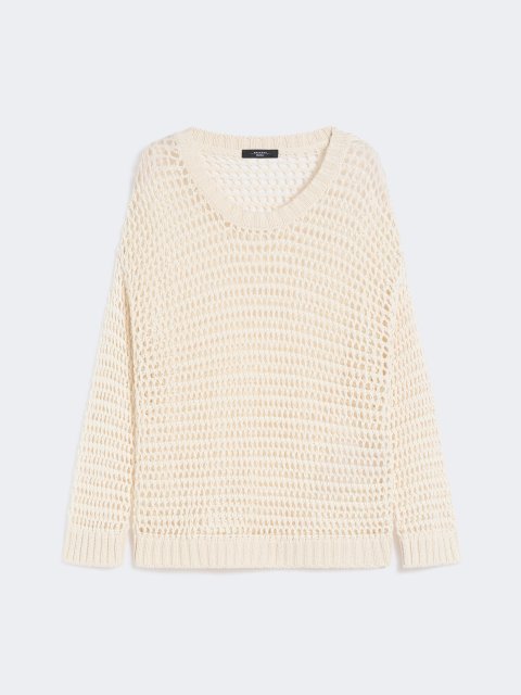 Кремовый свитер Weekend Max Mara из льна и хлопка: фото - Invogue