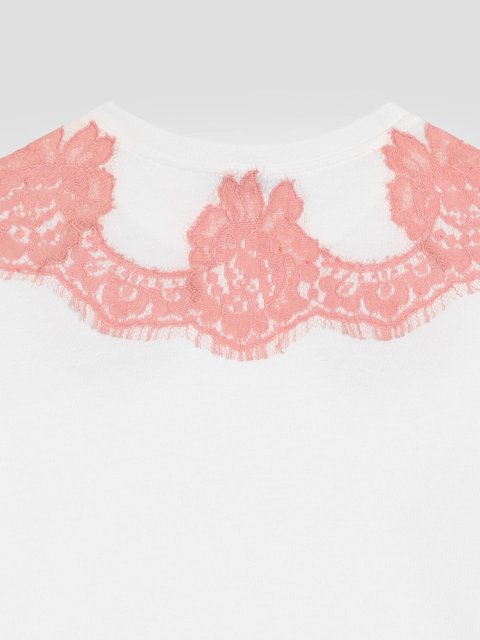 Футболка з джерсі з мереживом і вишивкою DG Dolce&Gabbana: фото 3 - Invogue