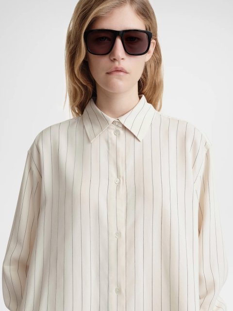 Рубашка цвета экрю TOTEME в полоску: фото 4 - Invogue