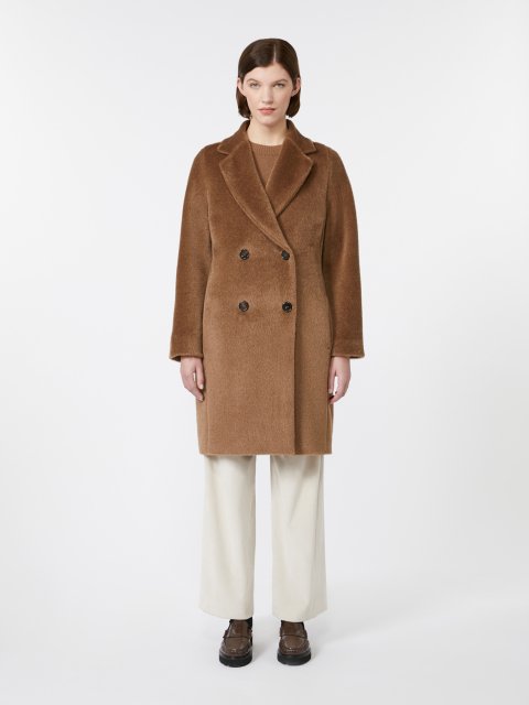 Коричневе пальто MAX MARA з альпаки та вовни: фото 2 - Invogue