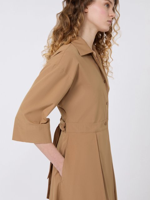 Коричнева сукня-сорочка Weekend Max Mara з бавовни: фото 3 - Invogue