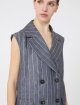 Синій жилет в смужку Max Mara з льону: фото 4 - Invogue