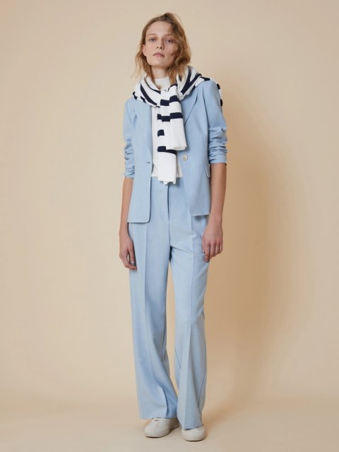 Блакитні брюки PennyBlack широкі: фото 1 - Invogue