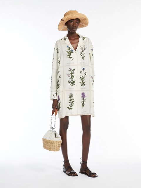 Молочное платье Weekend Max Mara из шелкового крепдешина: фото 1 - Invogue