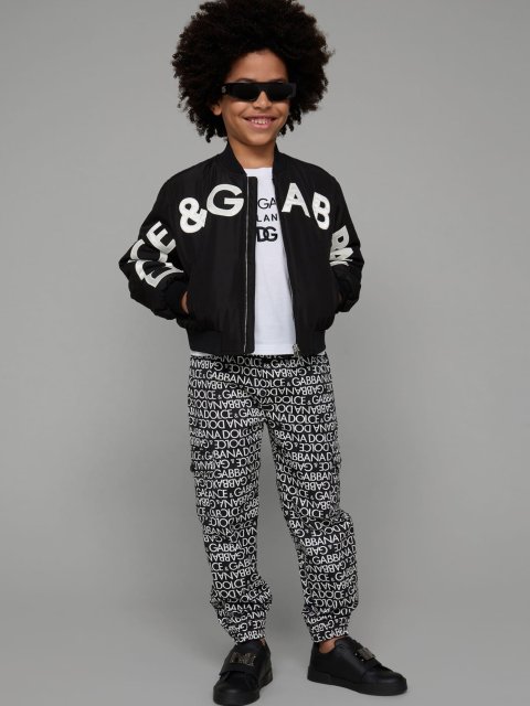 Чёрные кеды DOLCE&GABBANA KIDS: фото 1 - Invogue