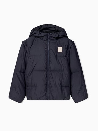 Темно-синяя куртка Emporio Armani из полиэстера: фото - Invogue