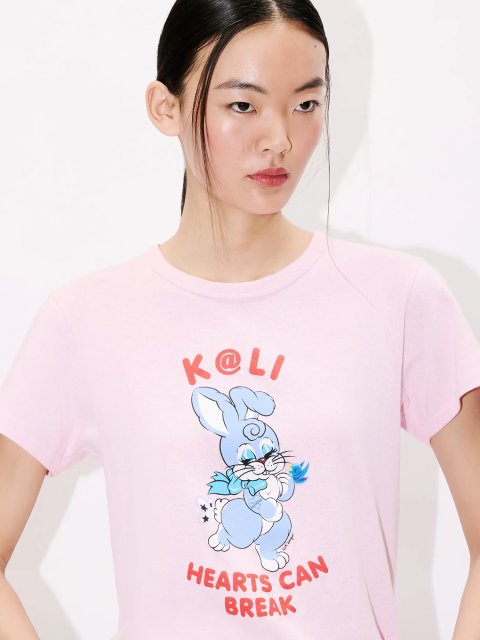 Рожева футболка Kenzo з бавовни: фото 4 - Invogue