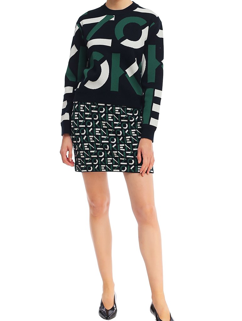 Зелёный свитер KENZO: фото 1 - Invogue