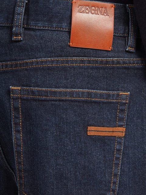 Темно-сині джинси Zegna Dark Blue Rocca regular fit: фото 4 - Invogue