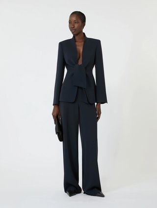 Темно-сині брюки Max Mara з триацетату та поліестеру: фото 1 - Invogue