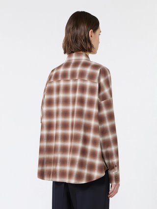 Коричневая рубашка в клетку Weekend Max Mara из хлопка: фото 3 - Invogue
