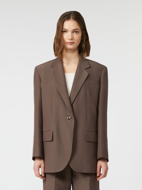 Шоколадний жакет WEEKEND MAX MARA з суміші бавовни: фото 2 - Invogue