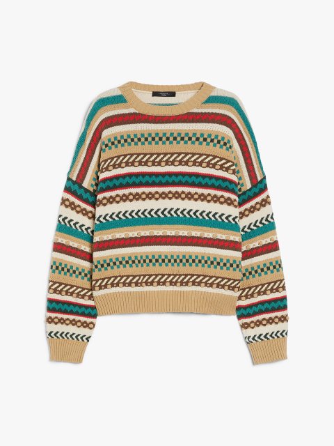 Светр WEEKEND MAX MARA з жакардовим візерунком: фото - Invogue